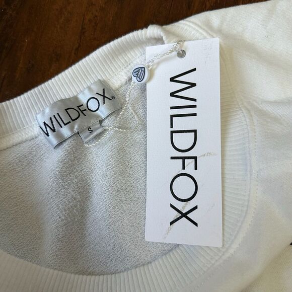 WILDFOX Getting Acquainted Sommers Sweatshirt Vanilla Graphic Print NWT - Picture 7 of 12